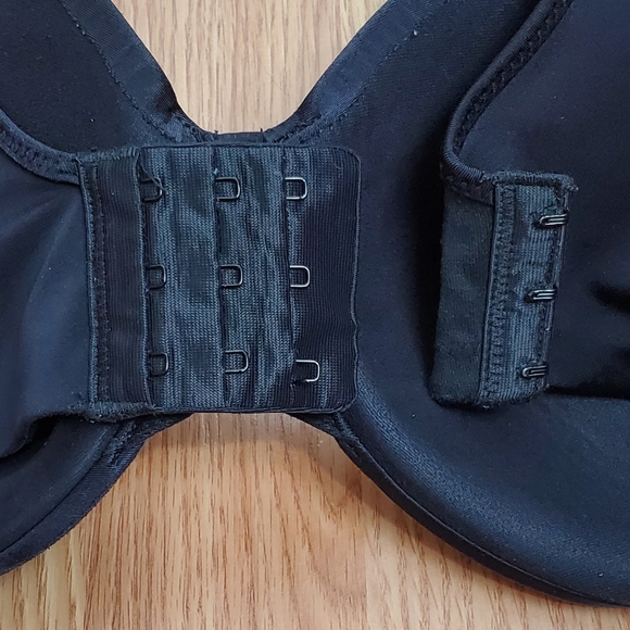 Vanity fair size 38D padded lace underwire bra black 3 row hook and eye comfort - Picture 5 of 7